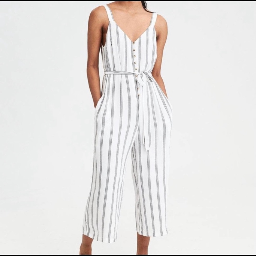 AEO striped jumpsuit romper